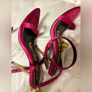 TOM FORD Padlock velvet sandals